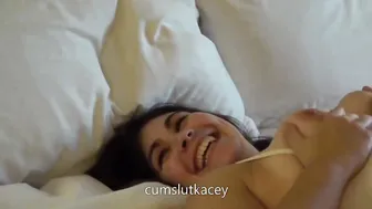 My vulgar cumslut hotwife getting two facials