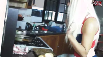 I was cooking but my hubby came and fuck me into the
