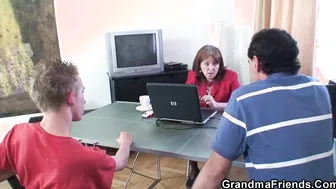 Old Granny porn video – Big Tit Office Older inside Pantyhose Double Penetration