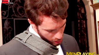 Hot classy hunk Massimo Piano deepthroats big rock hard cock