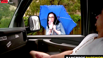 BangbrosPassword.com - Nerdy Bookworm with glasses rides a firm schlong in the colleg