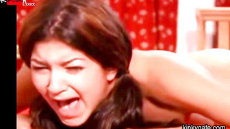 Spanking her slutty stepdaughter