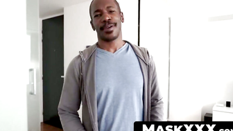 Delivery Man porn video – MaskXXX.com - Big anaconda cock Lantis's wanking it and pumping his dick solo