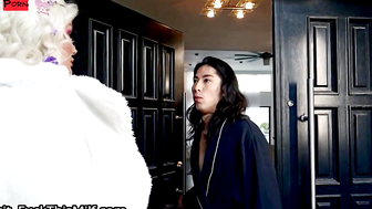 Sexy blondes fuck with an Asian in group porn - Julie Cash - Savannah Bond - David Le 14