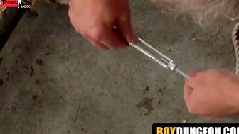 BoyDungeon.com - Horny cute stud Cameron James stretched to the limit and made to cum