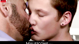 MaleIcons.com - Hottie Adam drills his big dick into his twink stepson's tight ass wi