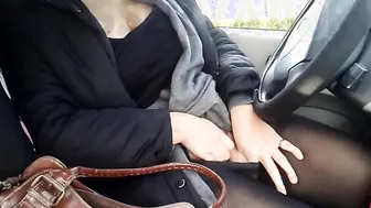 The Osservatrice into the parking of supermarket
