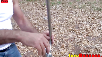 Sadistic Mulengro restrained Derek Pain upside down to give him a nipple torment