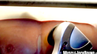 MuscleJockBound.com - Buff and stunning hunk man endures torment and rough oral play
