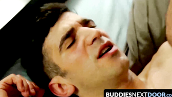 BuddiesNextDoor.com - Andy chokes on Darin's cock and fingers his tight asshole