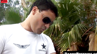 DaddyBreeding.com - Big-dicked daddy slams his little twink bitch bareback until he s