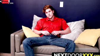 NextDoorXXX.com - Cute twink strokes his hard cock in a solo masturbation scene