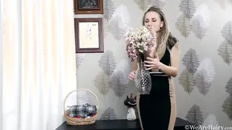 Margaret masturbates with her pink sex toy