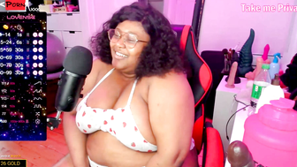 Chocolate BBW Aicha seduces with lush boobs and ass