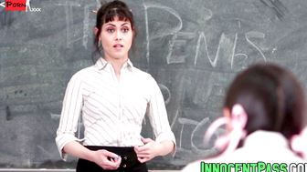 Audrey Noir and Rose Darling drilled by horny teacher