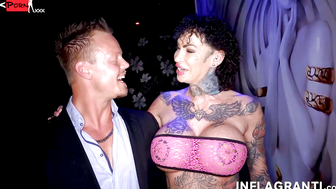 Inked milf taking dicks in gangbang