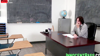 Blonde teen slut Bailey Brooke enjoys in teachers cock
