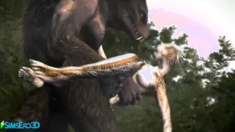 A Werewolf and an Argorian Maiden Merged into a Passionate Coitus (Skyrim