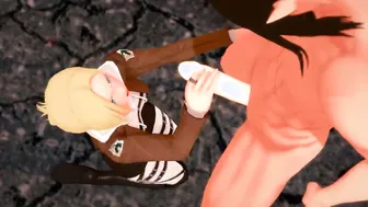 Attack on Titan - Annie Leonhart getting nailed by Titan - 3D
