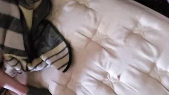 point of view Small Bubblebutt Blonde Riding Penis with Thumb inside Butt