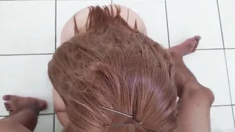 Brazilian eighteen ginger sits on cock after college