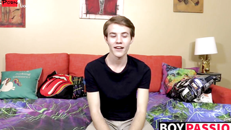 Young man ramming his own ass and touching his large cock