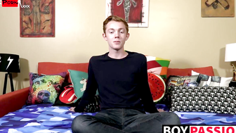 Tiny twink talking before pleasing his butt hole and jerking