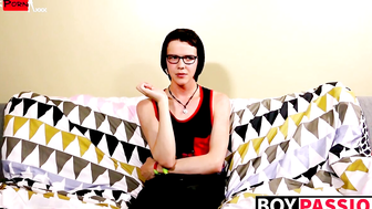 Young bitch uses dildo on his tight ass and tugs on his cock