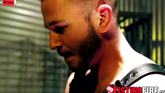 Gorgeous man Ryan Sebastian takes anal beads in his hairy hole to stretch it open