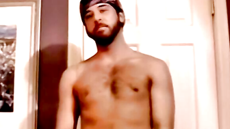 Young amateur strokes his cock and receives a helping hand
