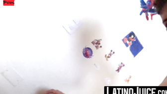 Attractive Maximiliano explodes gooey cum while getting rimmed