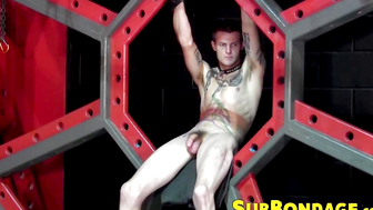 Horny Chad cries out in shock from the painful hot molten wax