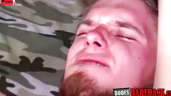 Hot Zeke Stardust strokes cock while getting his ass shoved by dominant Enrique Curre