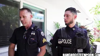 Turned On 18 yo blows a police officers huge dick