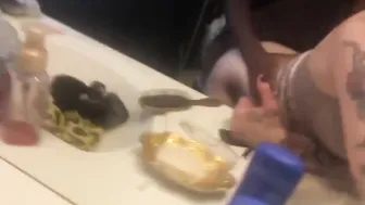 Cheating whore tries to keep quiet while gets plowed