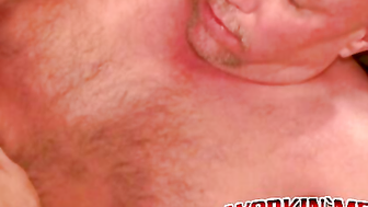 Horny gay amateur strokes himself solo into a cum explosion