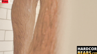 HardcoreBears.com - Bear washes his furry body and spanks his thick beefy ass