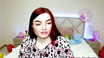 Busty redhead amateur babe on webcam
