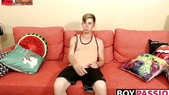 Penis stimulating and dildo using with a sweet young man