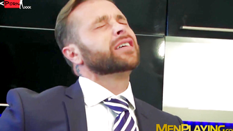 Diego Reyes deepthroats suit hunk before hardcore pounding