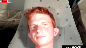 Ginger boy jerking off his pink dick