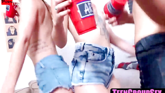 Pull Out porn video – TeenGroupSex.com - Bunch of chicks invite guys to dorm party for fucking