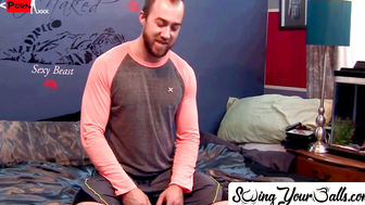 SwingYourBalls.com - Muscular perv John Powers strokes dick until shooting a huge loa