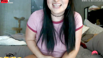 Bailey eats her own cum live on her webcam show