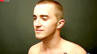 Athletic straight thug masturbates hairy cock and cums