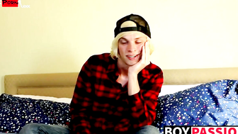 Thick twink cock ends up getting attention after interview