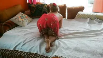 Delicious sex inside red loincloth with bells