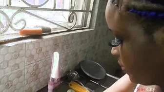 Cheating boss watched his BBW housemaid from the kitchen he became vulgar