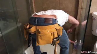 Repairman bro fucks fiance and getting caught