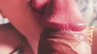 slobbery bj close-up with cum into mouth - Ezik01 teenie+